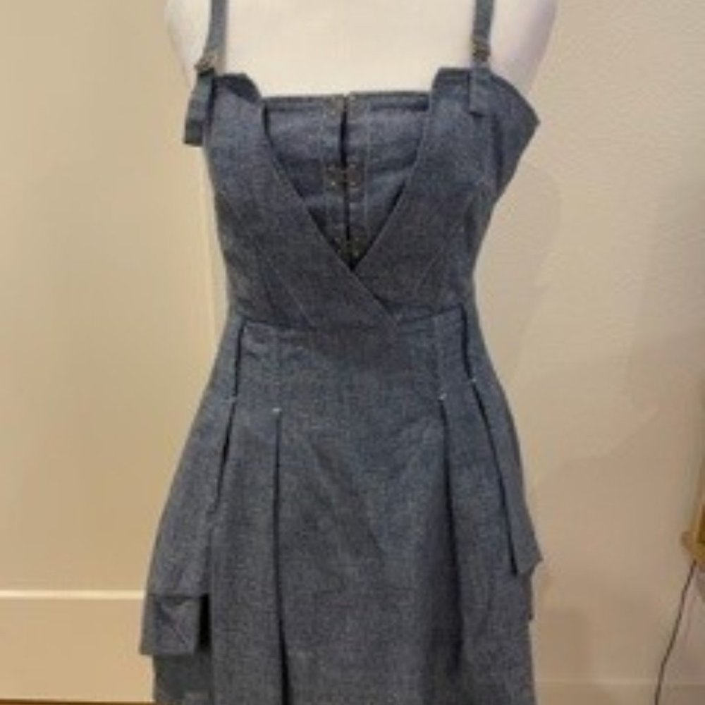 Mini Strappy Denim Dress